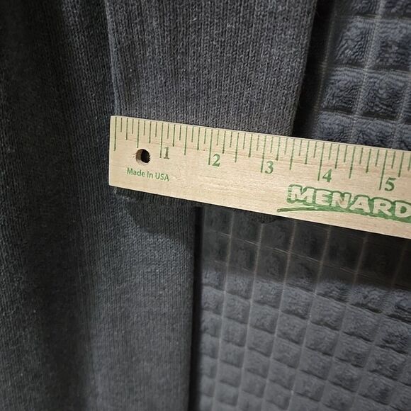 Long Cardigan Sweater Trench Duster SzS Y2K Button Hooded Gray Boho Chic Preppy - Picture 9 of 16